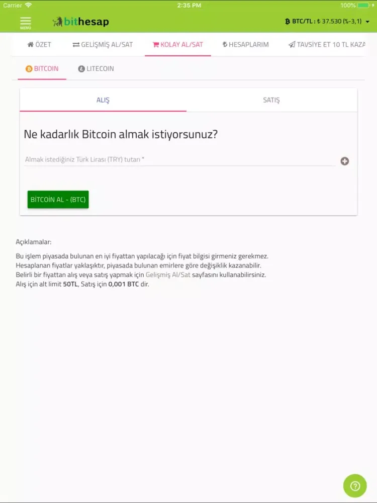 Bithesap - Bitcoin & Altcoin iPad  سکرین شاٹس