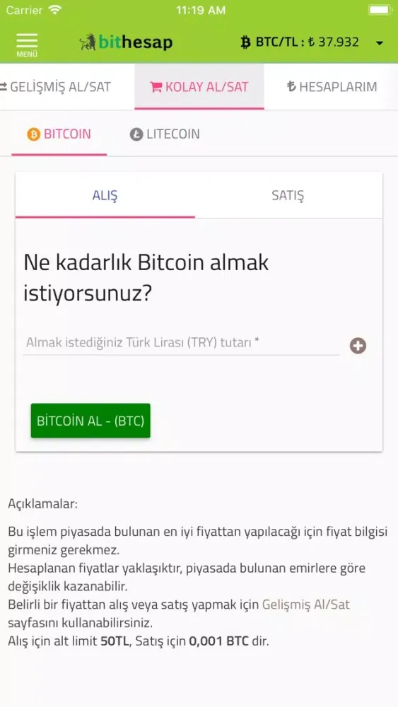 Bithesap - Bitcoin & Altcoin سکرین شاٹس