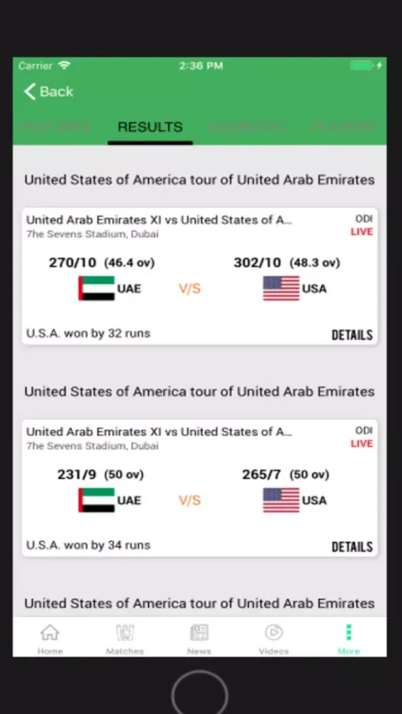 Capturas de tela do CRIKNOW: Cricket Scores & News