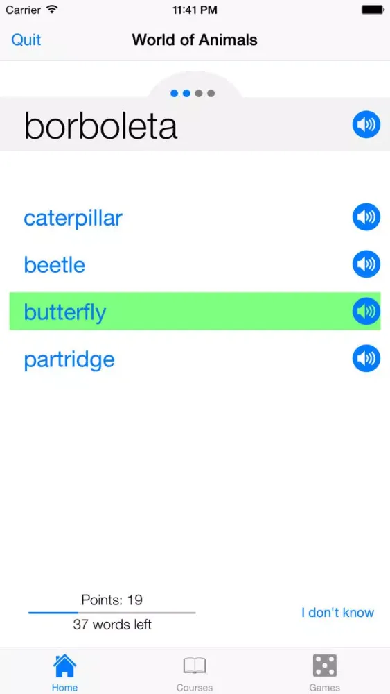 MnemoLingo - The Portuguese Word Trainer スクリーンショット