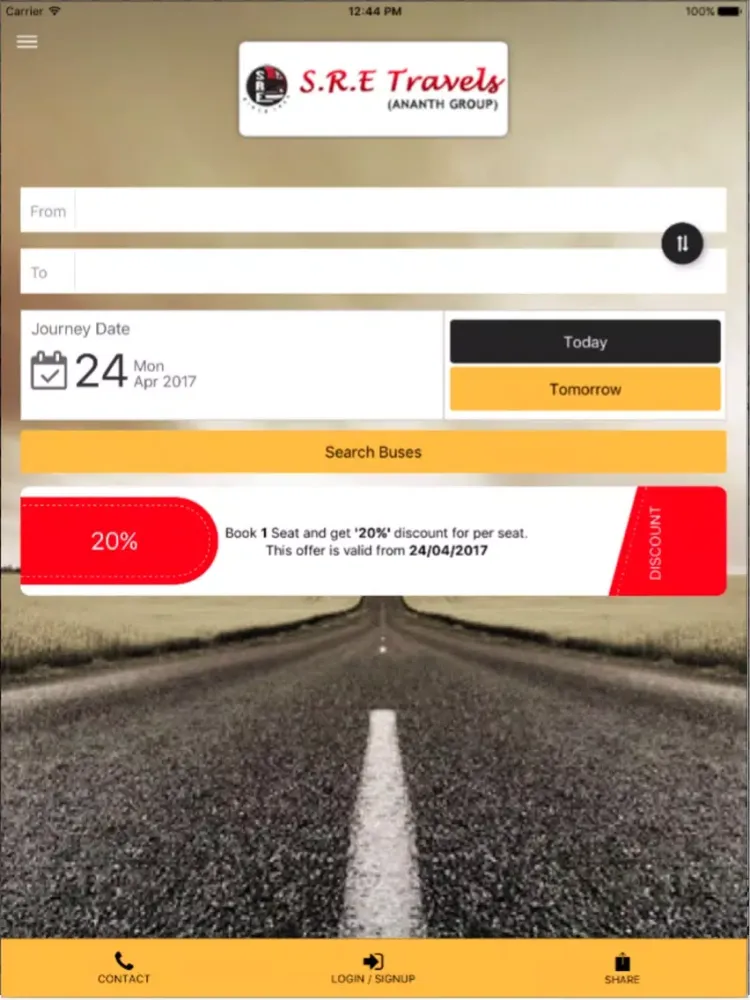 SRE Ananth Travels iPad  سکرین شاٹس