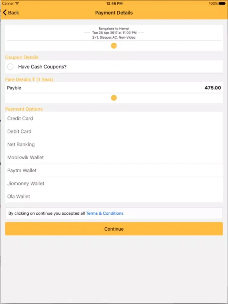 SRE Ananth Travels iPad  سکرین شاٹس