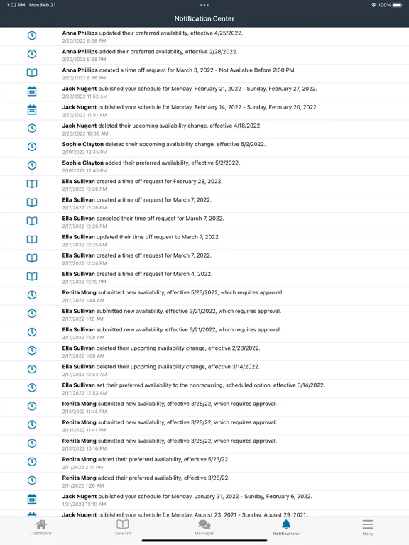 Week at Work iPad  Screenshots
