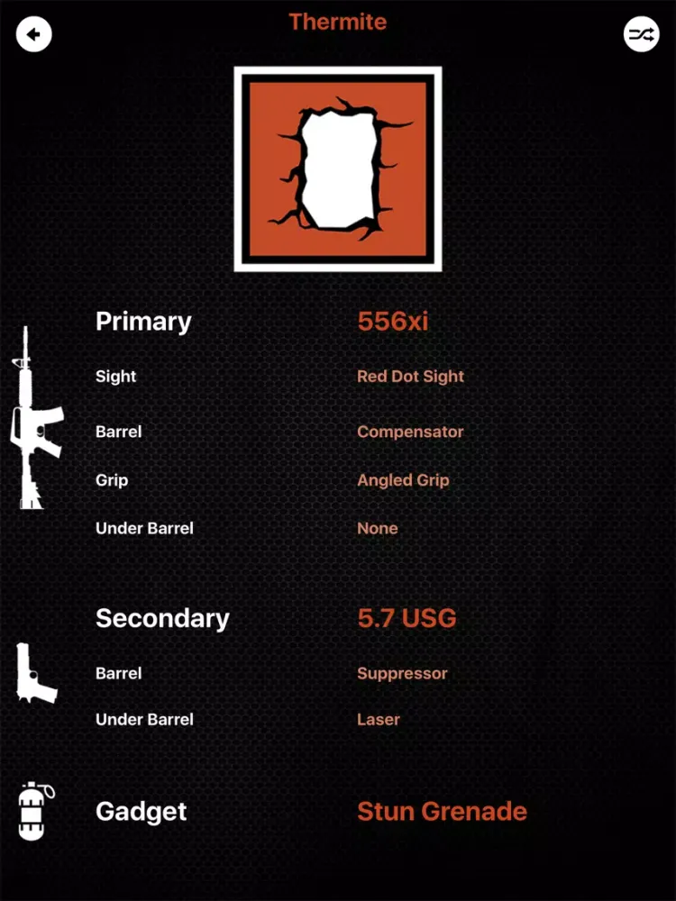 R6S Loadout Randomizer iPad  Screenshots