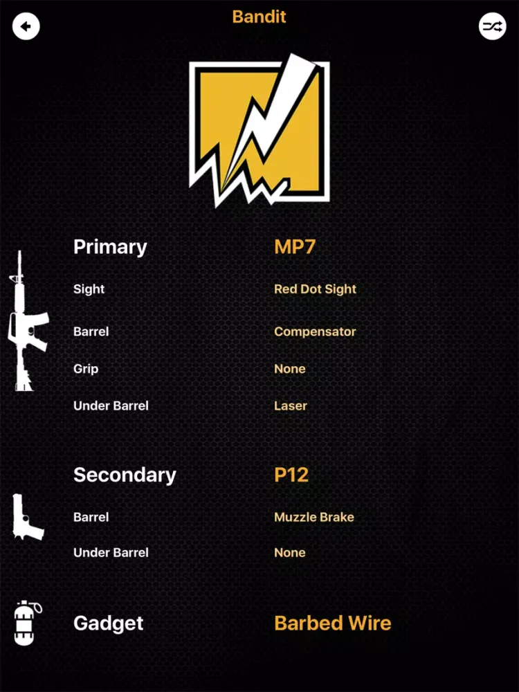 R6S Loadout Randomizer iPad  Screenshots