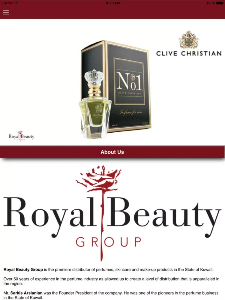 Royal Beauty Group iPad 應用截圖