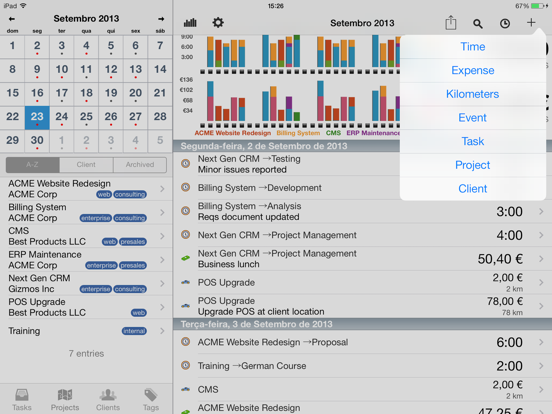 Cube Time & Expense Pro iPad 应用截图