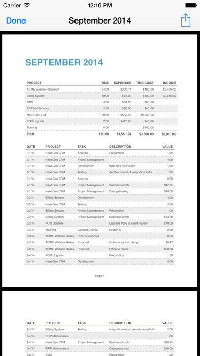 Cube Time & Expense Pro应用截图