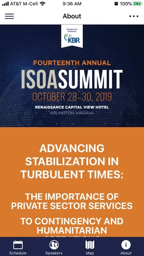 Capturas de tela do ISOA Summit 2019