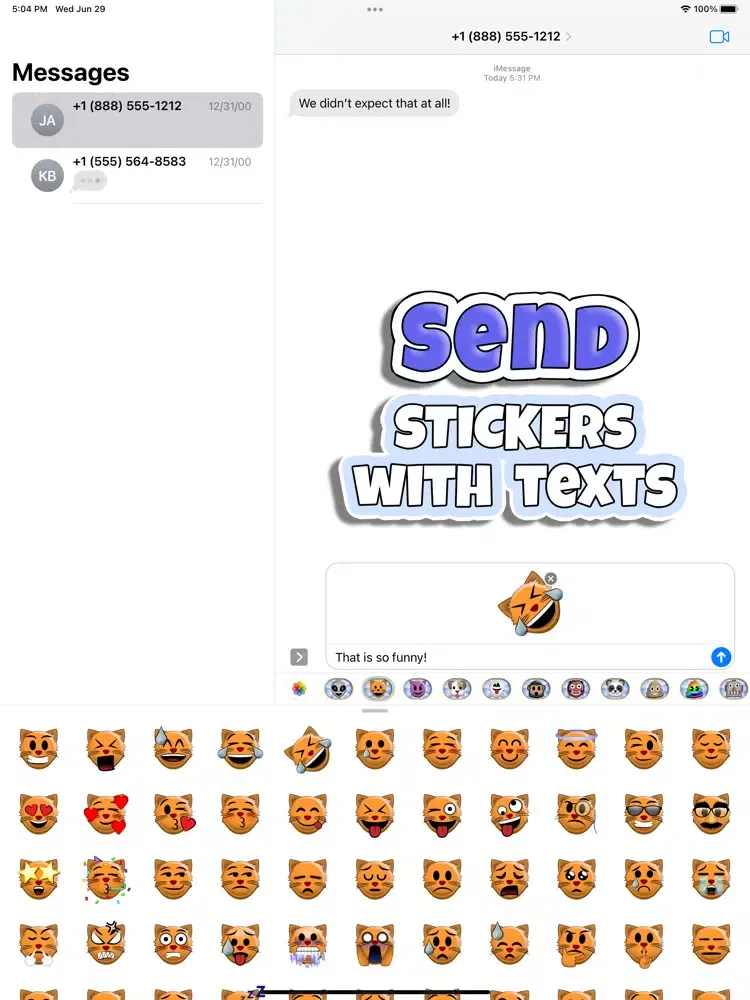 تصاویر Sticky 'Moji: Cat Stickers iPad 
