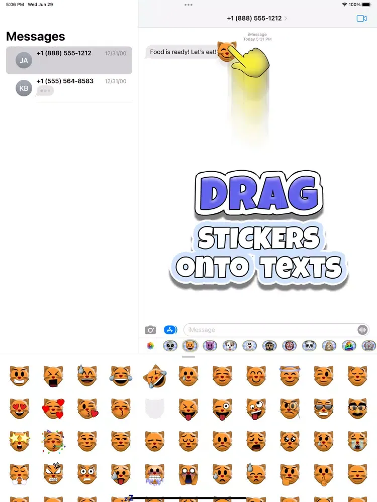 تصاویر Sticky 'Moji: Cat Stickers iPad 