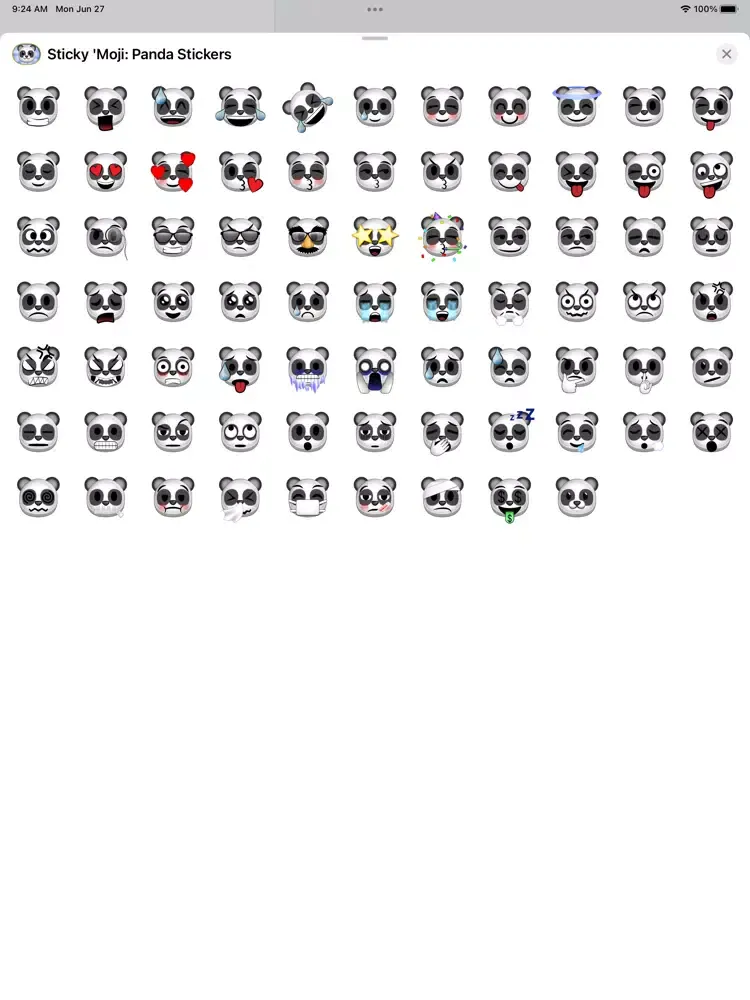 Sticky 'Moji: Panda Stickers iPad  Screenshots