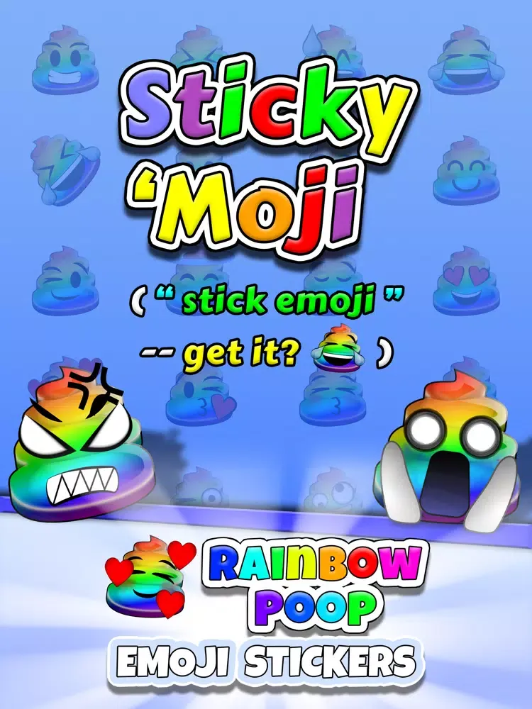 Capturas de tela do Sticky 'Moji: Rainbow Poop iPad 