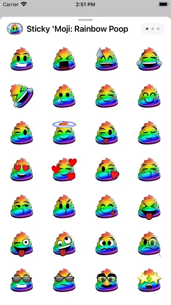 Capturas de tela do Sticky 'Moji: Rainbow Poop