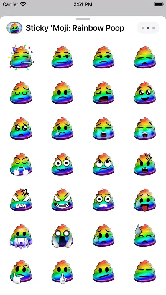 Capturas de tela do Sticky 'Moji: Rainbow Poop