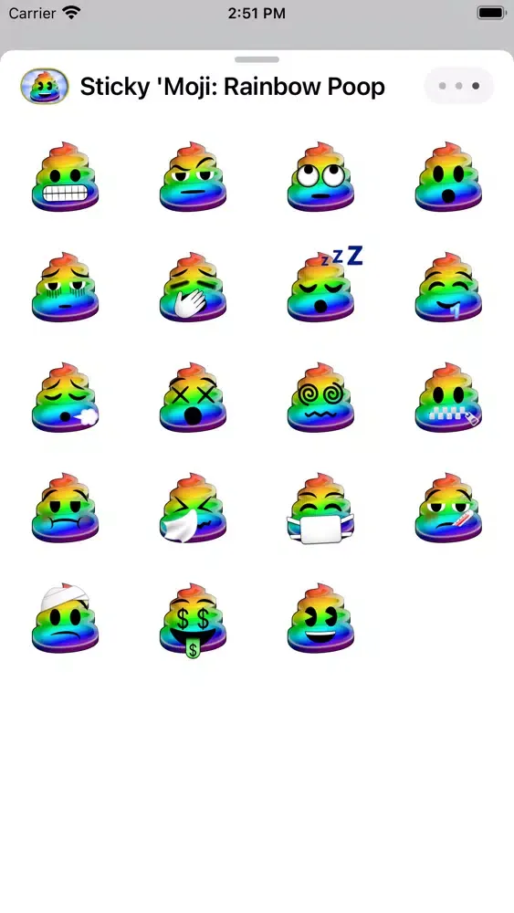 Capturas de tela do Sticky 'Moji: Rainbow Poop