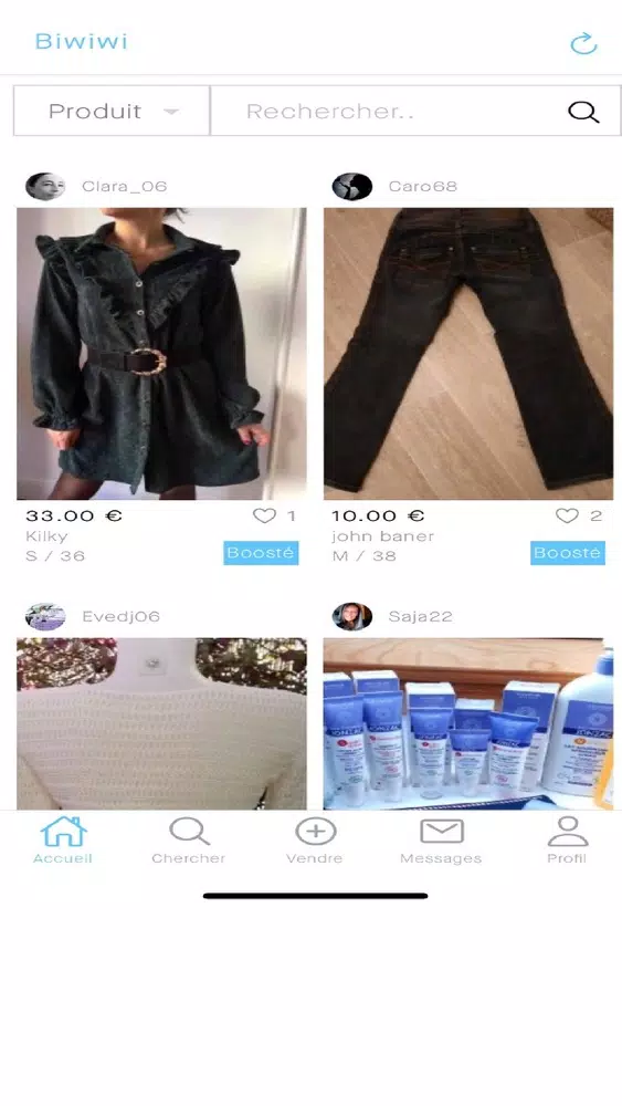 Tangkapan skrin Biwiwi-Achat & Vente