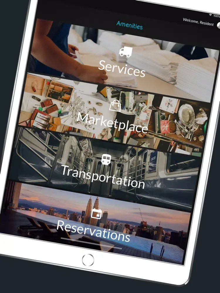 Capturas de tela do Tenant Concierge iPad 