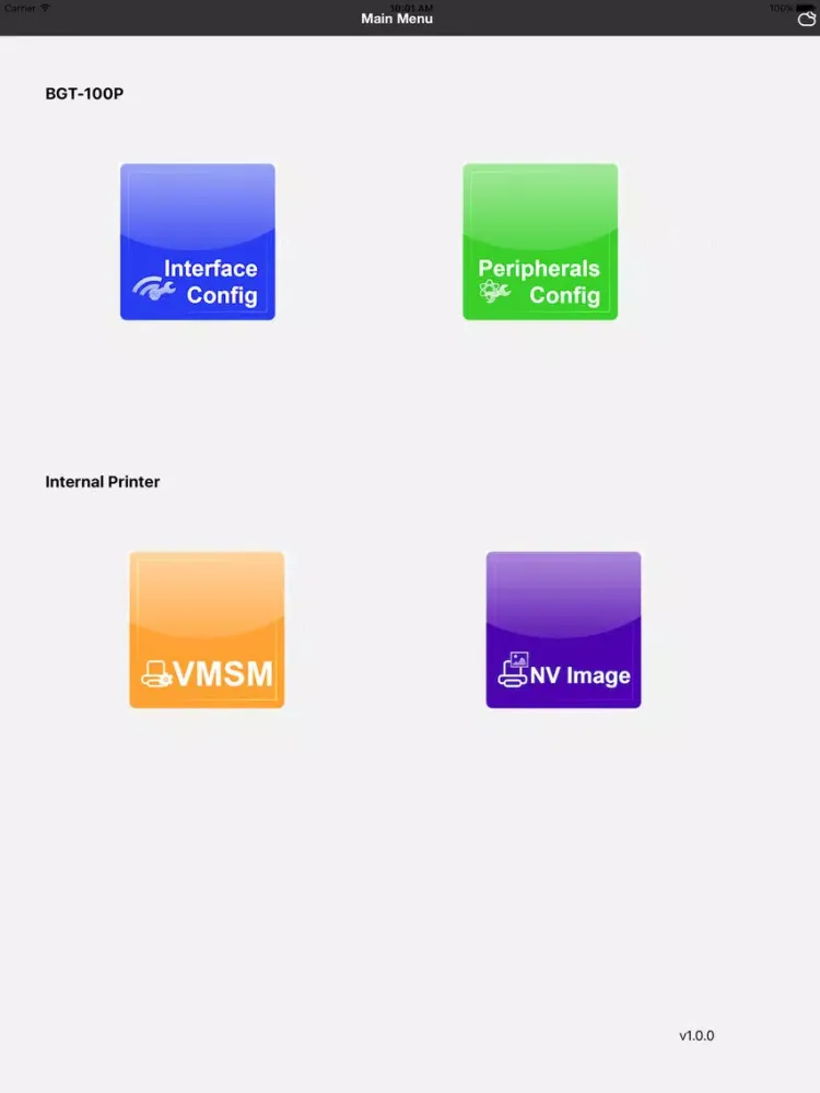 Tangkapan layar mPOSUtility iPad 