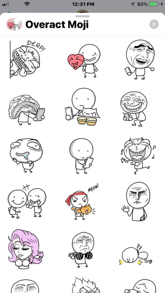 Overact Moji Animated Stickers 스크린샷