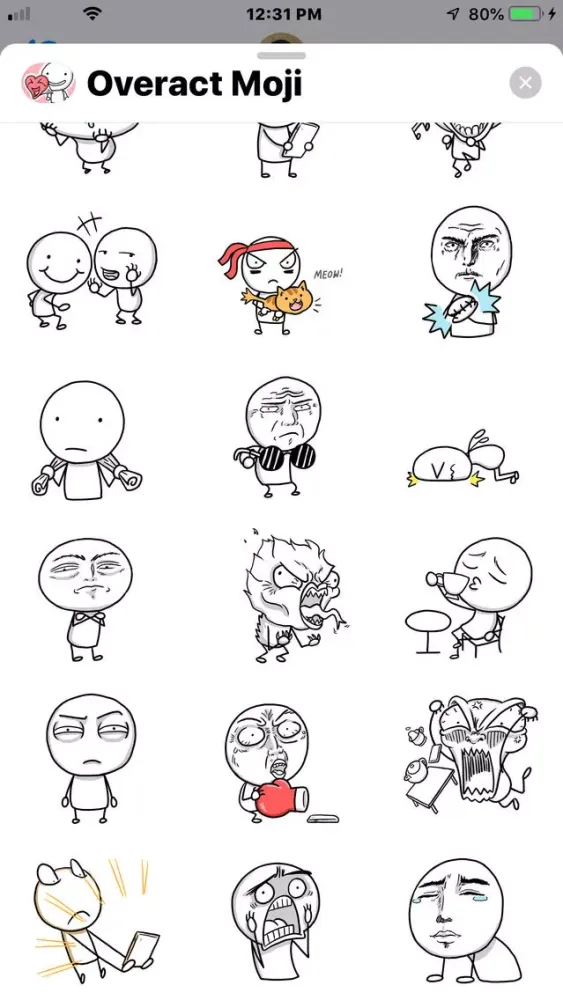 Overact Moji Animated Stickers 스크린샷