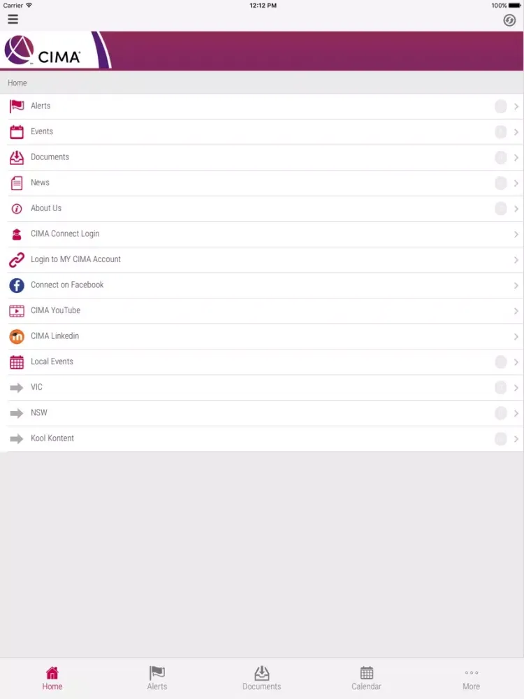 CIMA Australasia iPad  Screenshots