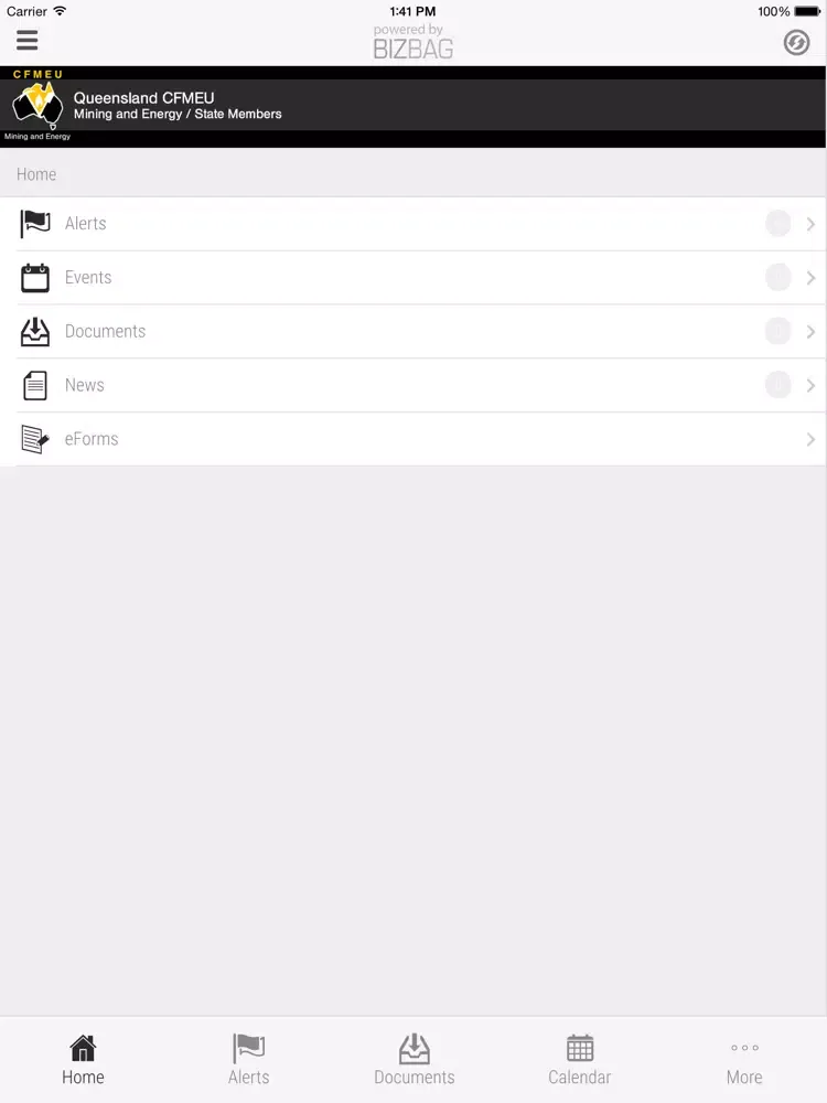 ภาพหน้าจอของ Queensland CFMEU Mining and Energy State Members iPad 