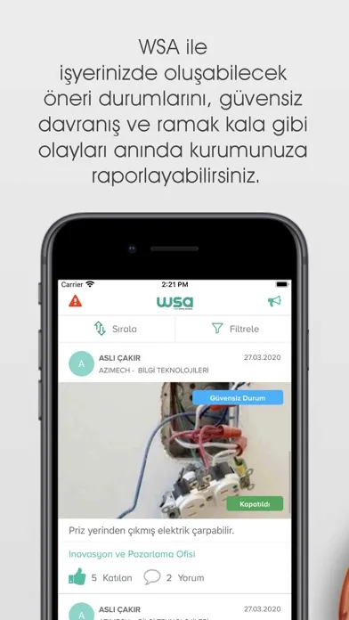 WSA - Work Safety Analysis Screenshots