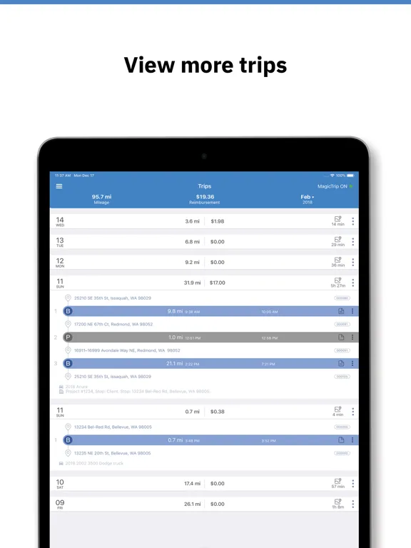 Zrzuty ekranu TripLog: Mileage Tracker & Log iPad 