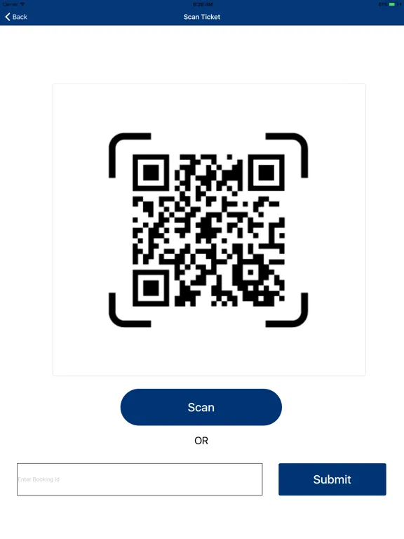 Ảnh chụp màn hình của ETicket Scanner iPad 