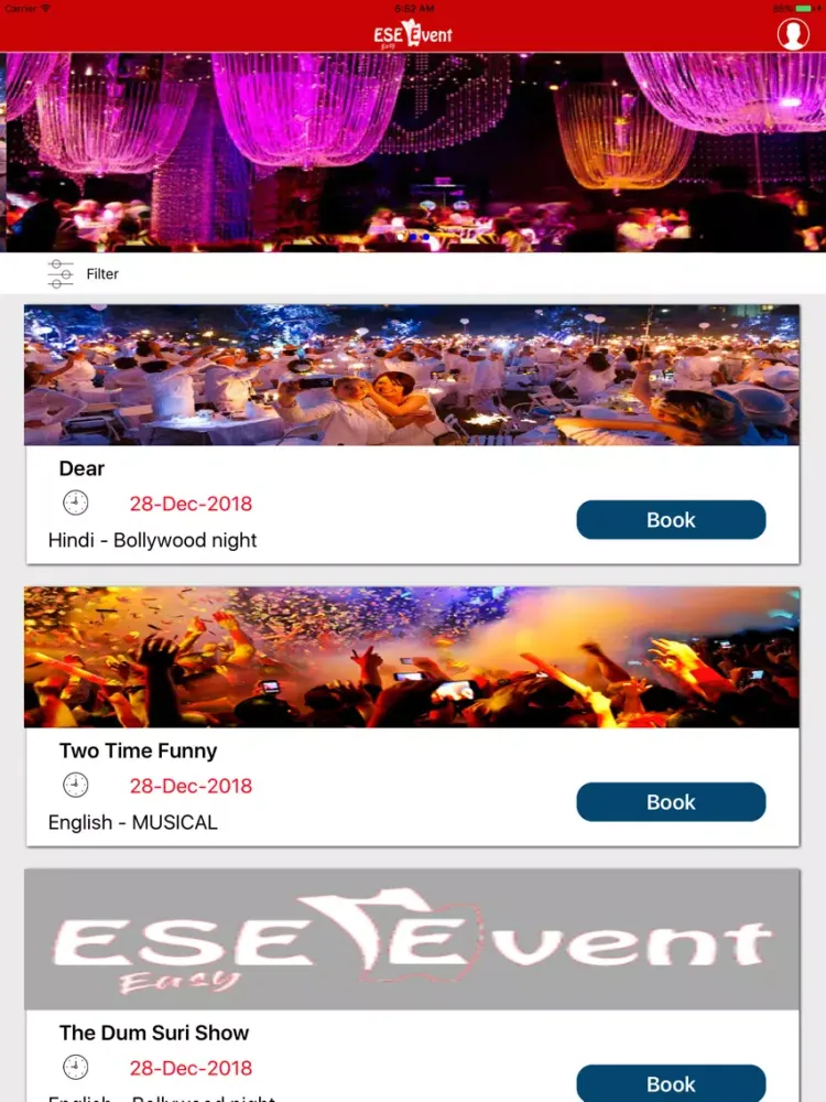 Captures d'écran de ESE Events iPad 
