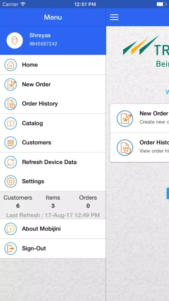 Trident Order Management App Ekran Görüntüleri