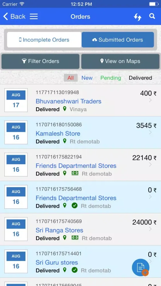 Trident Order Management App Ekran Görüntüleri