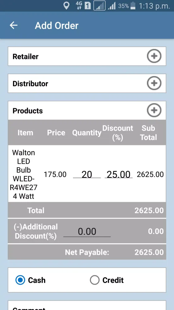 Ảnh chụp màn hình của Walton SmartSales