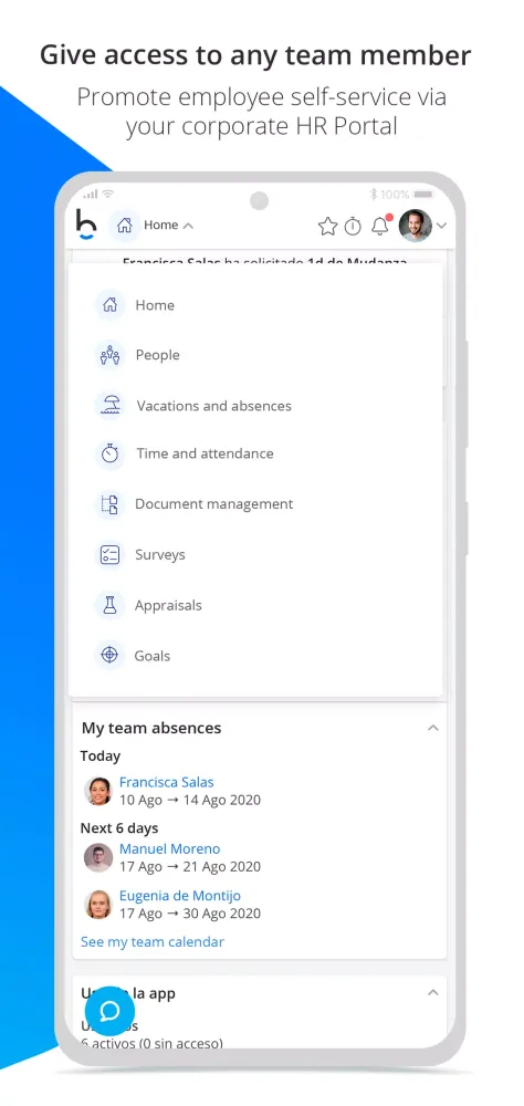 Bizneo's Human Resources App Screenshots