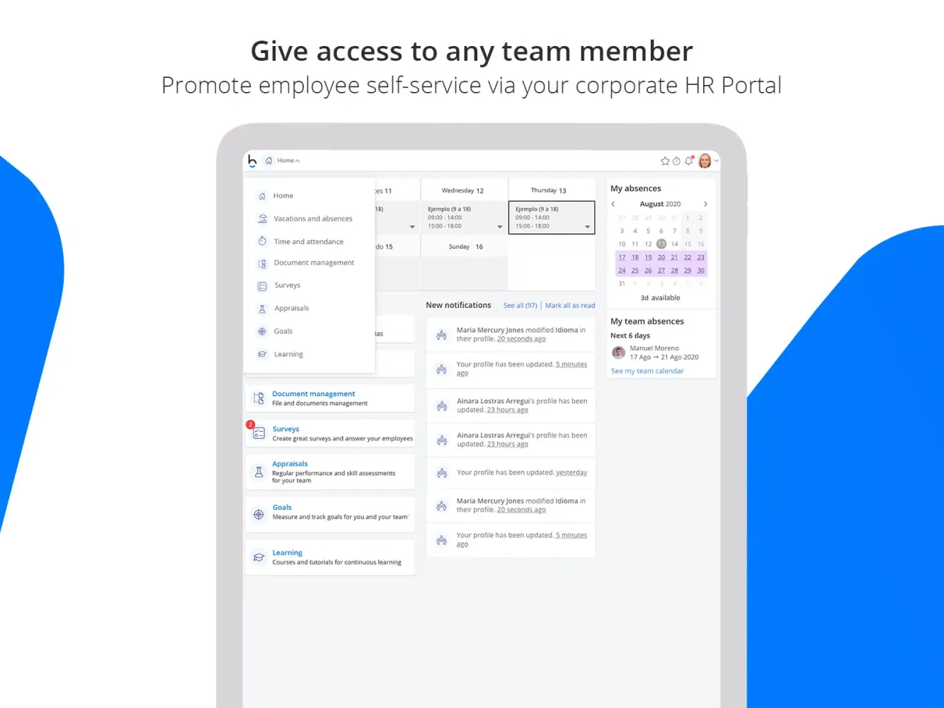 Bizneo's Human Resources App Screenshots
