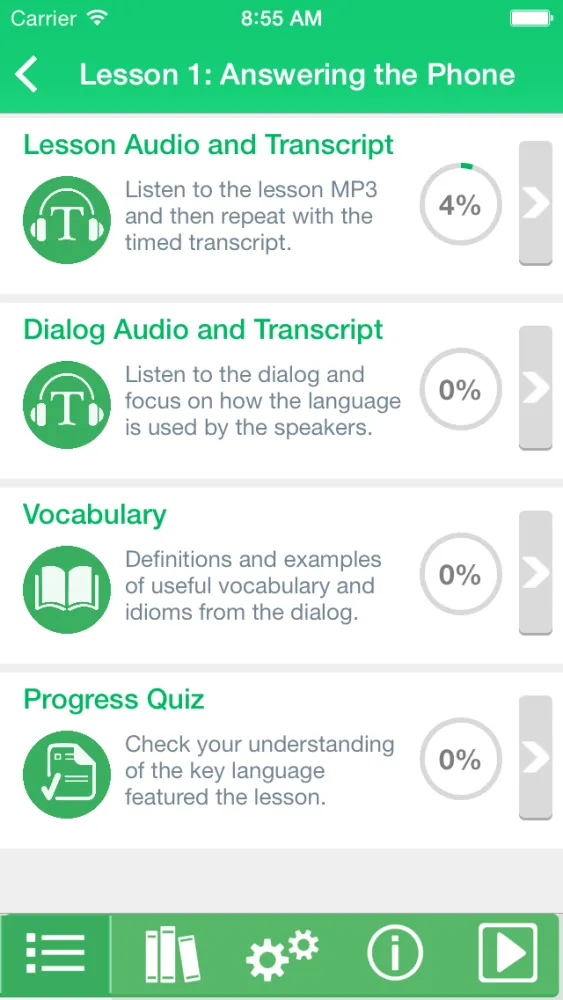 Tangkapan skrin English for Telephoning by Business English Pod