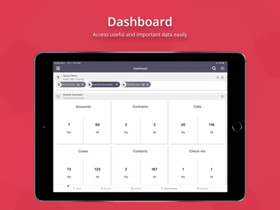 TapCRM for SuiteCRM/SugarCRM iPad  스크린샷