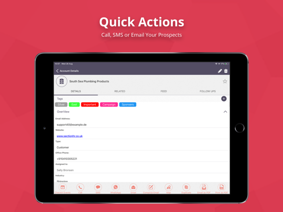 Captures d'écran de TapCRM for SuiteCRM/SugarCRM iPad 