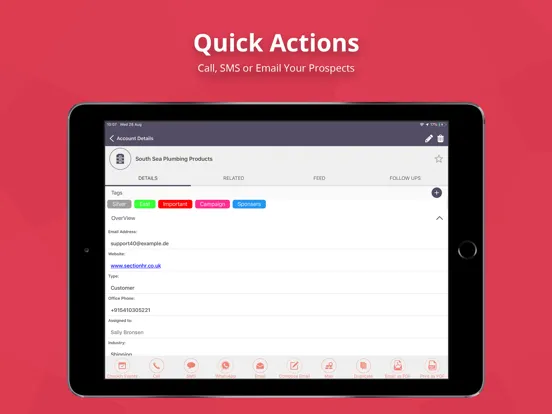 TapCRM for SuiteCRM/SugarCRM iPad  스크린샷