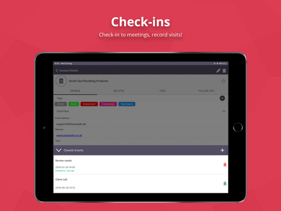 Captures d'écran de TapCRM for SuiteCRM/SugarCRM iPad 