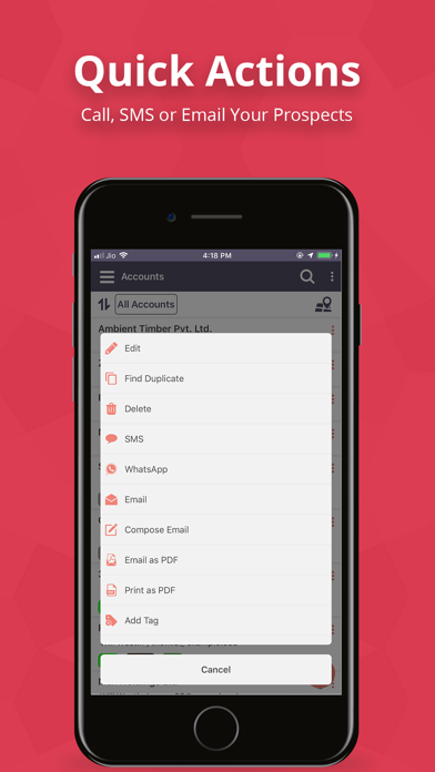 Captures d'écran de TapCRM for SuiteCRM/SugarCRM