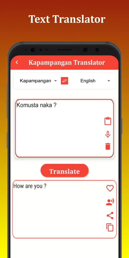 Capturas de tela do Kapampangan Translator