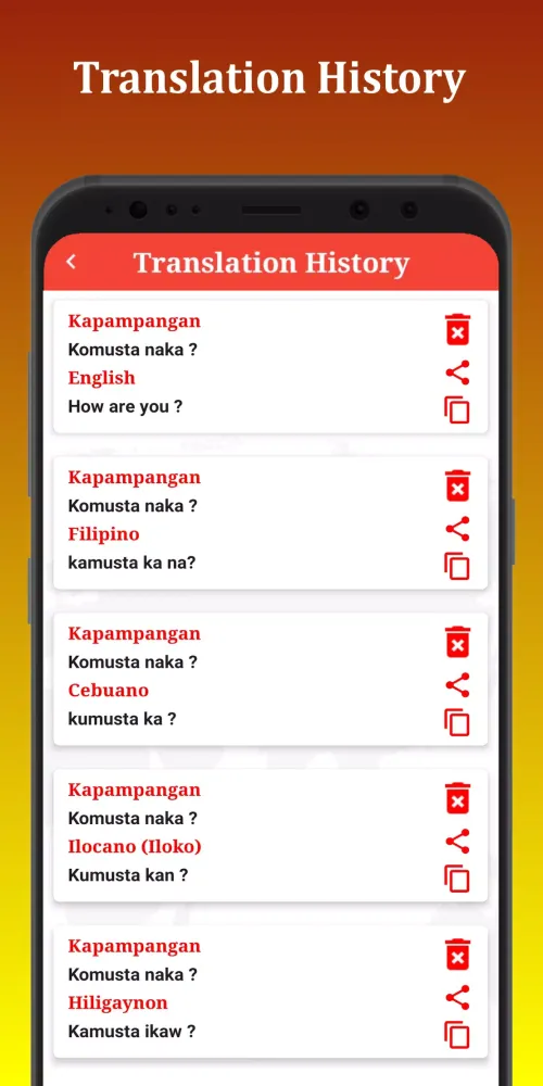 Capturas de tela do Kapampangan Translator