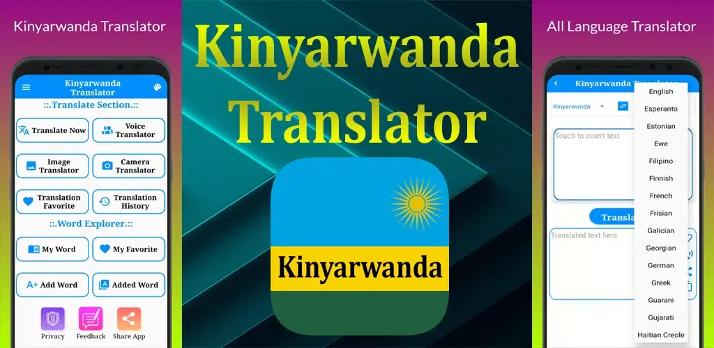 Capturas de tela do Kinyarwanda Translator