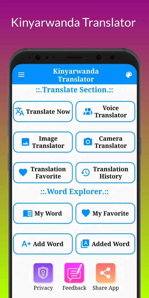 Capturas de tela do Kinyarwanda Translator