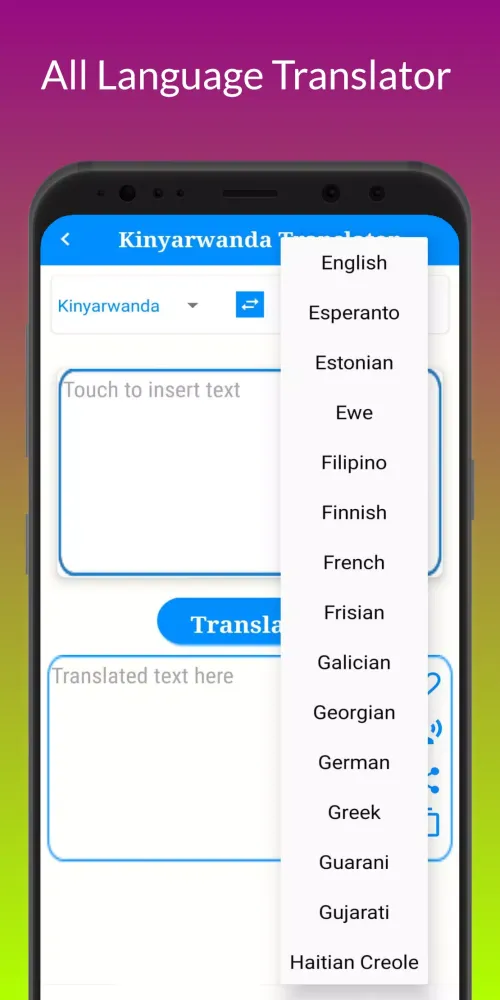 Capturas de tela do Kinyarwanda Translator