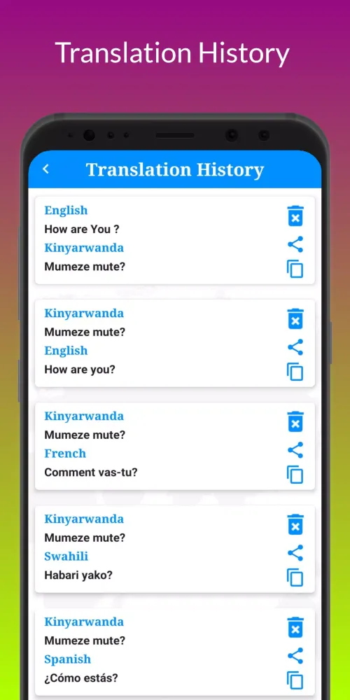 Capturas de tela do Kinyarwanda Translator