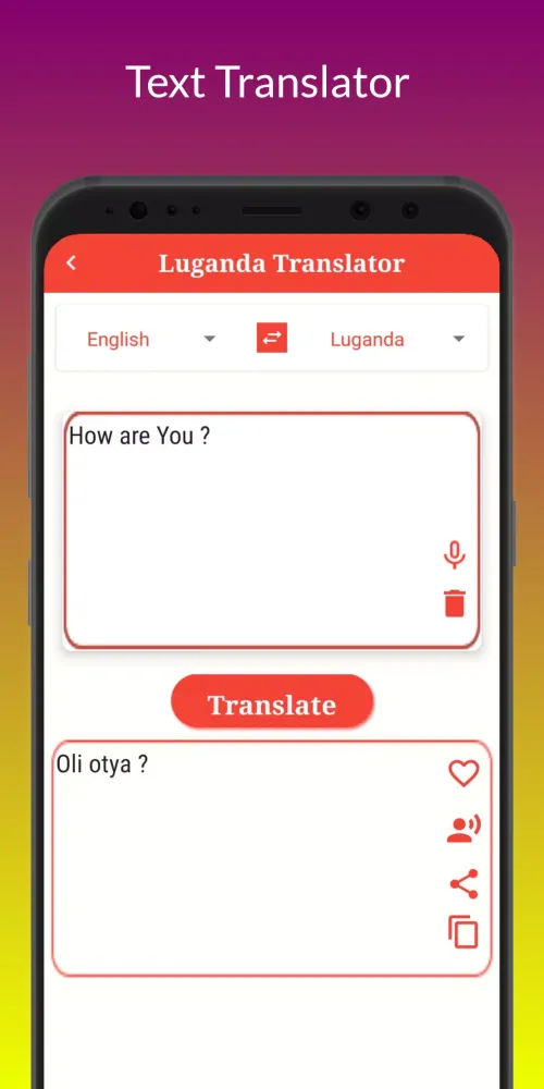 Luganda Translator Screenshots