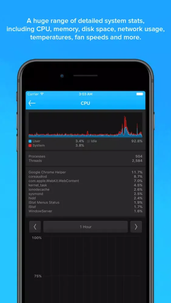 Capturas de pantalla de iStat View